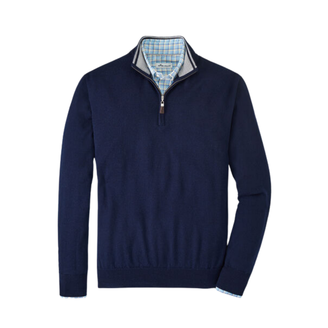 Peter Millar Crown Soft Merino-Silk Quarter-Zip Sweater